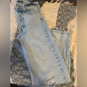 High rise straight leg jeans
